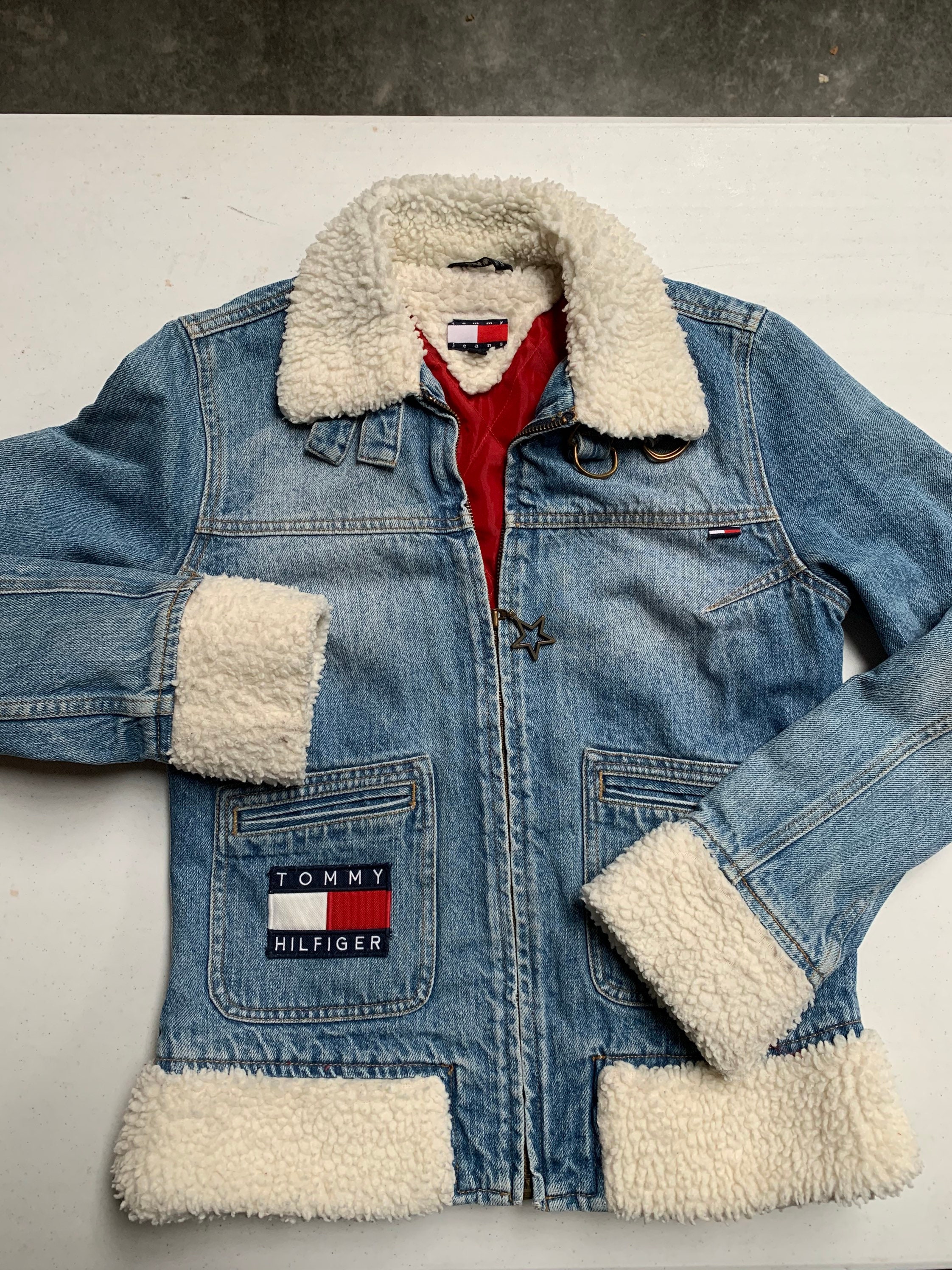 Bowling Clancy øst Vintage Tommy Hilfiger Denim Sherpa Womens Blue Jean Quality - Etsy