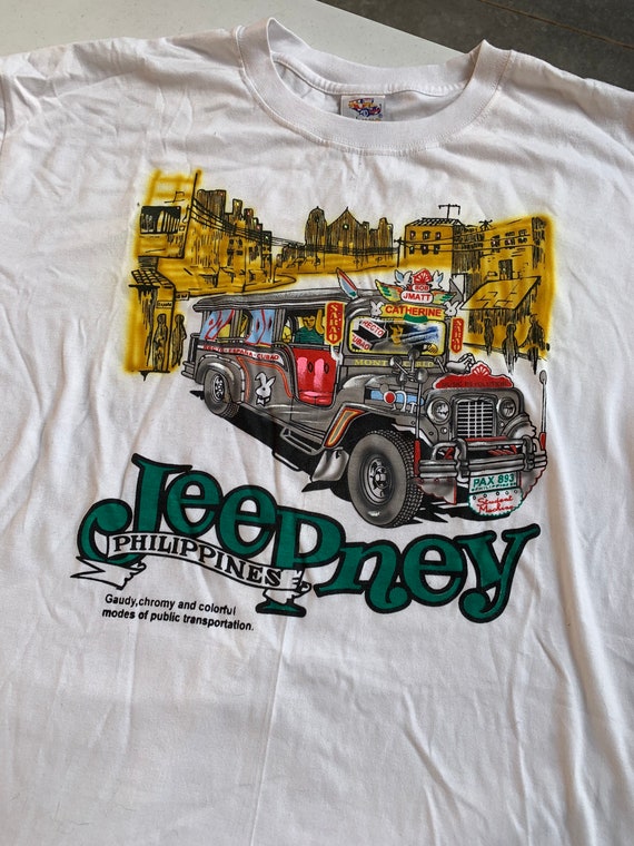 Vintage Philippines Jeepney Hand Painted T Shirt S