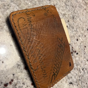 Vintage Brooks Robinson Leather Card Case Money Clip   Aprox 4 inches X 2 3/4 inches