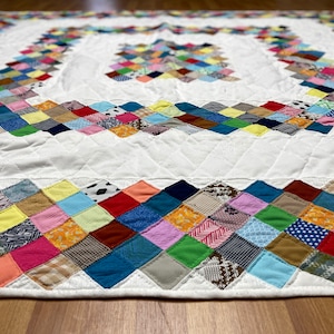 Vintage Handmade Boston Commons Pattern Quilt Multi-color Squares 82 X ...