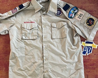 Camicia vintage Boy Scouts of America abbottonata taglia grande Crossroads of America Indianapolis Nice