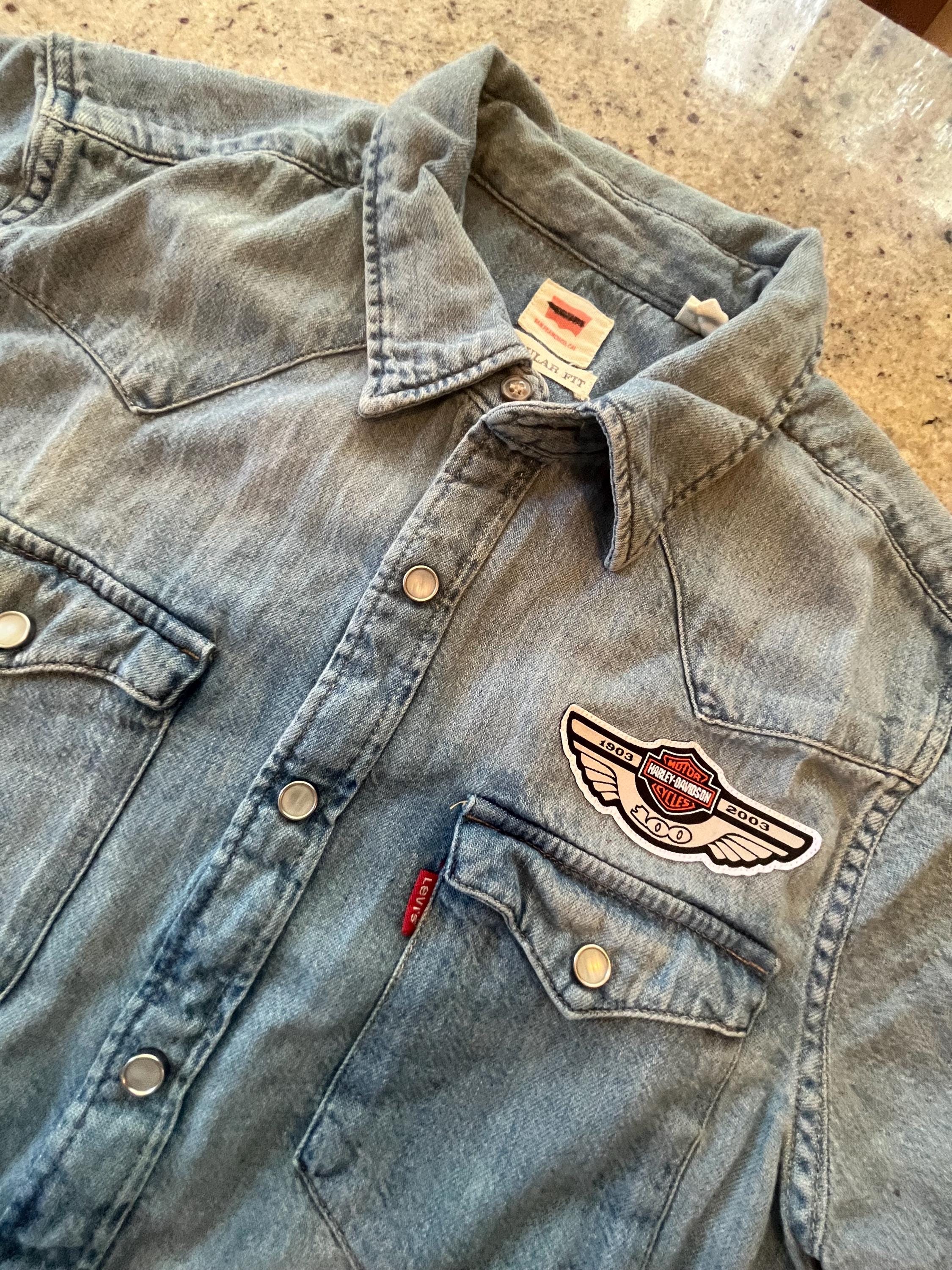Denim Harley Shirt - Etsy