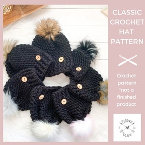 Pattern | Chunky Classic Crochet Hat | Baby to Adult Sizes