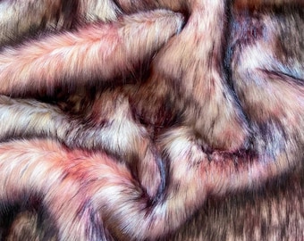 Flamingo Faux Fur Fabric by the Yard or Meter | Blush Pink, Grey and Black, Pompom, Arts & Crafts, Decor, Costumer