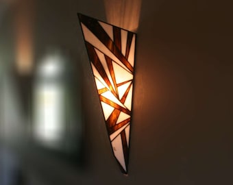Very Large Wall Lamp (64 cm) Mural Art Deco Stained Glass Tiffany "Icara III"