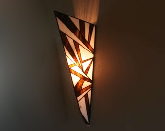 Very Large (64 cm) Art Deco Tiffany Stained Glass Wall Sconce "Icara III"
