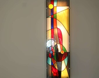 Very Large Wall Lamp Stained Glass Tiffany "Fusion"
