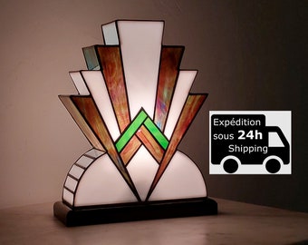 Art Deco Stained Glass Lamp Tiffany "1922" Hope 30 cm
