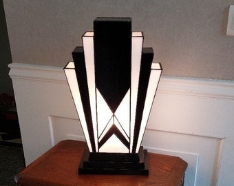 Large Art Deco XL Lamp in Tiffany Stained Glass "1925"