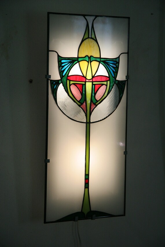 Tiffany Stained Glass Art Nouveau Wall Lamp Wall Lamp Etsy