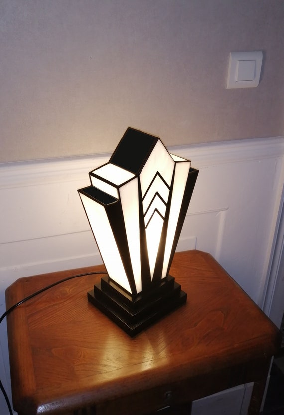 Art Deco Lamp Stained Glass Tiffany 1924 N B Etsy