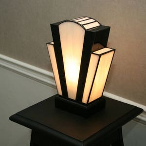 Lampe Art Déco Vitrail Tiffany, 1927 Nude Blanche image 5