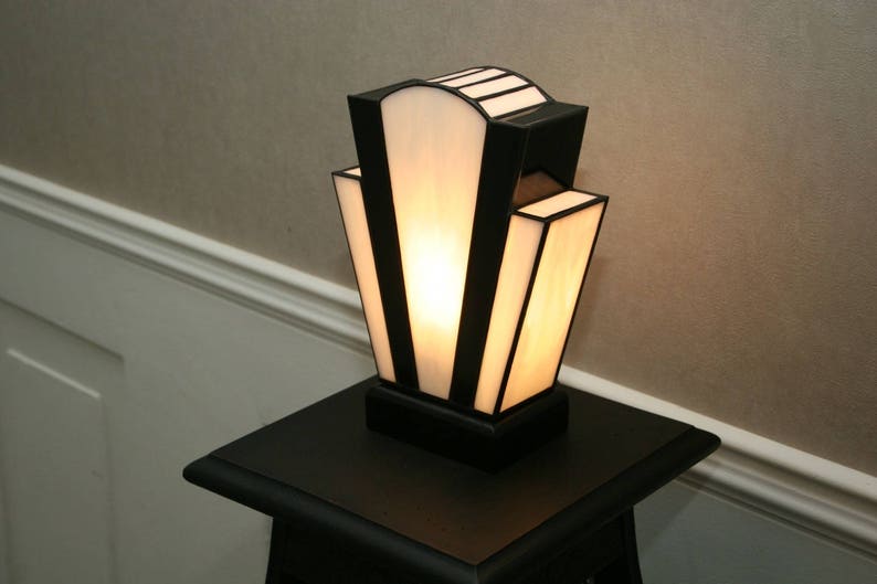 Lampe Art Déco Vitrail Tiffany, 1927 Nude Blanche image 5
