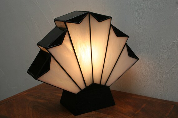 Art deco sales stained glass lamp