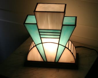 Art Deco Tiffany Stained Glass Lamp "1926 Azur" (TM)