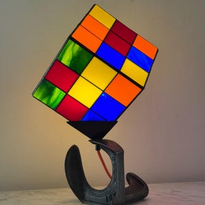 Contemporary Art Lamp "Le Nostal Kub" in Tiffany stained glass N 976 image 5