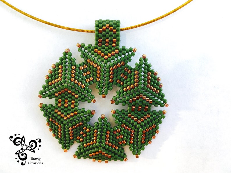 Peyote triangle loom Necklace made with Miyuki earring