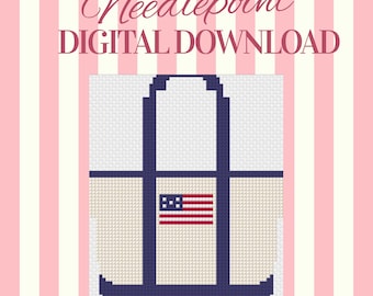 Patrón de tapicería para bolso de mano de EE. UU. en PDF / Tapicería de la bandera estadounidense / Diseño de lienzo estilo preppy