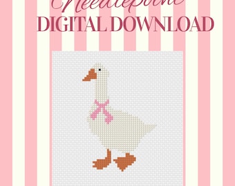 Preppy Goose Needlepoint Pattern | Beginner Chart (PDF Download)