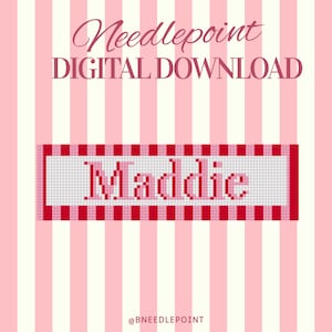 Custom Name Needlepoint Bookmark Pattern | Personalized Stitch Chart (Digital Download)