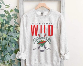 Minnesota Wild Sweatshirt, Wild Sweater, Hockey Sweatshirt, Vintage Sweatshirt, Retro Hockey Sweater, Hockey Fan Shirt, Minnesota Hockey