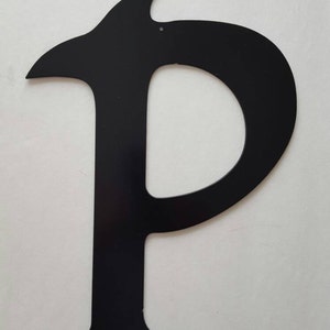 Letter P Metal Home Decor. Painted Black. Home or Office Decor. Wedding Decor.  Housewarming, Birthday or Christmas Gift!