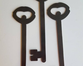 Keys. Metal Wall Art. Metal Keys. Set of Three Keys. Keys. Rustic Keys. Vintage Metal Decor. Rustic Home Decor. Metal Decor.
