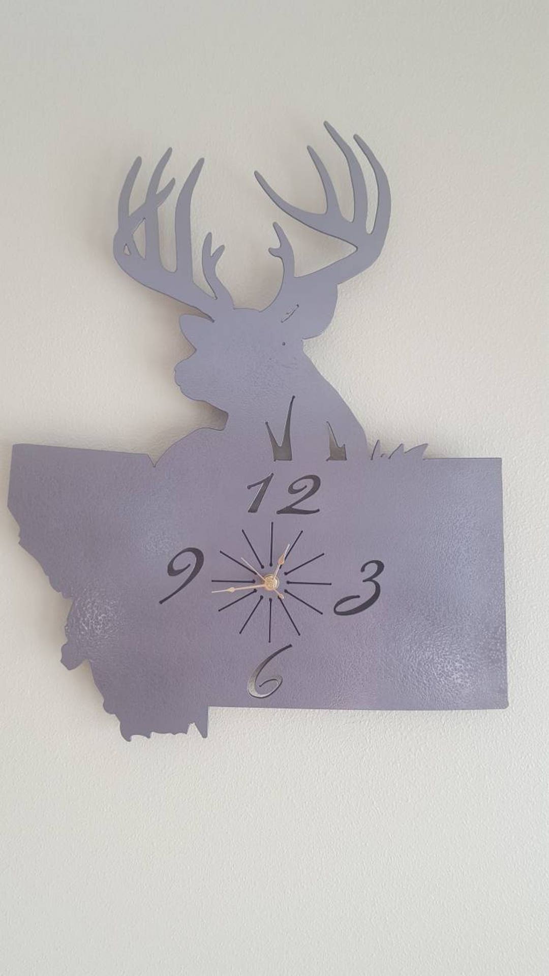 Montana Deer Clock. Montana Decor. Wildlife Clock. Montana Wildlife