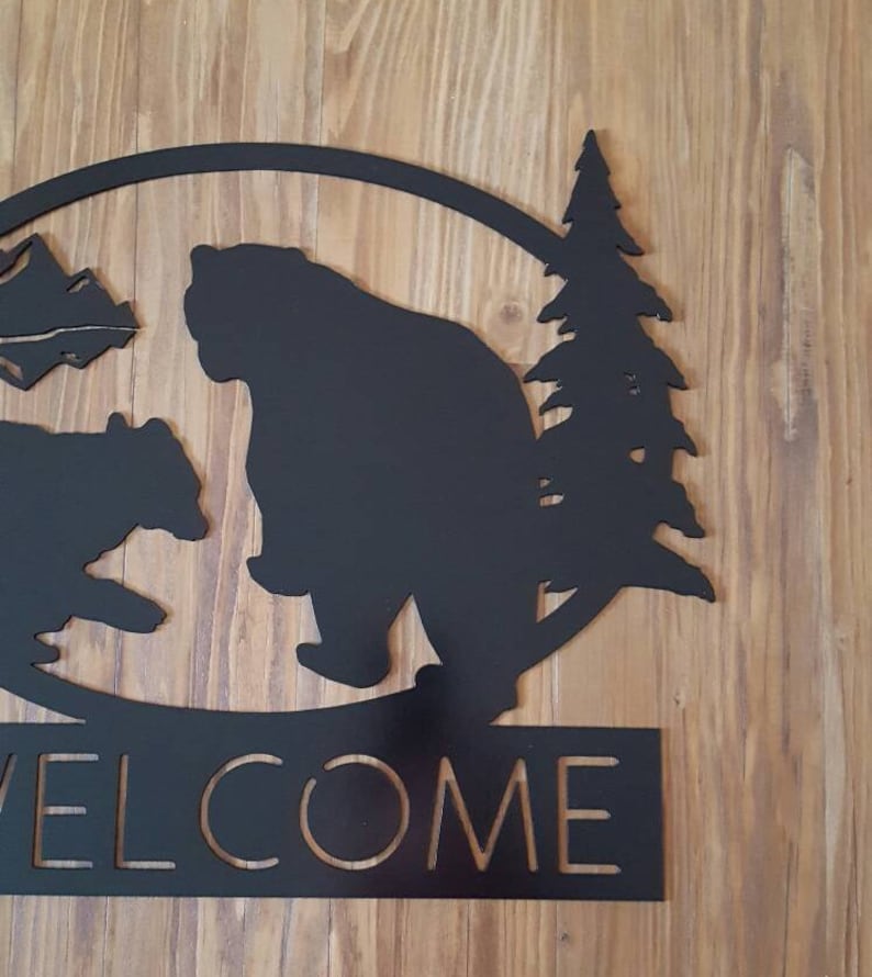 Metal Wall Art. Bear Sign. Wildlife Decor. Metal Black Etsy