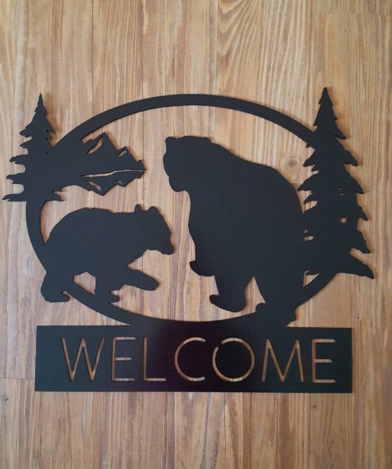 Metal Wall Art. Bear Sign. Wildlife Decor. Metal Black Etsy