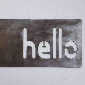 Hello Sign. Metal Wall Art. Metal Sign. Metal Hello. Metal Decor ...
