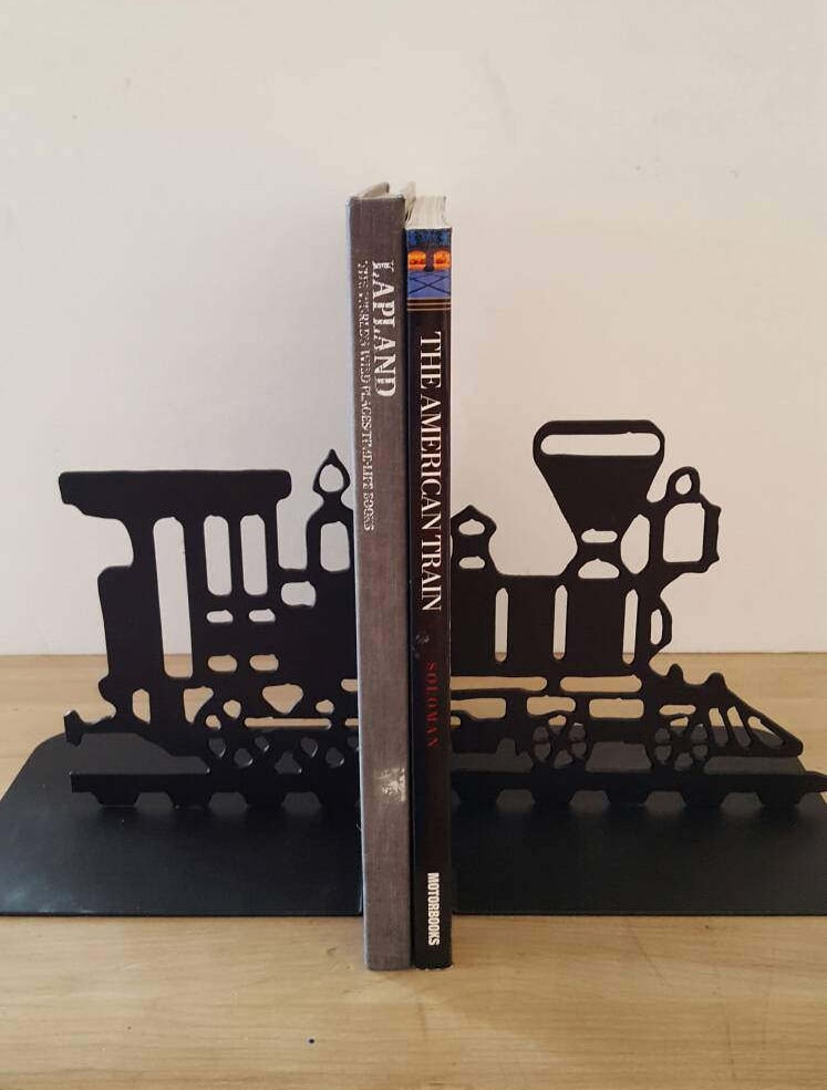 Train Bookends. Train Engine Bookends. Metal Train Engine. Etsy