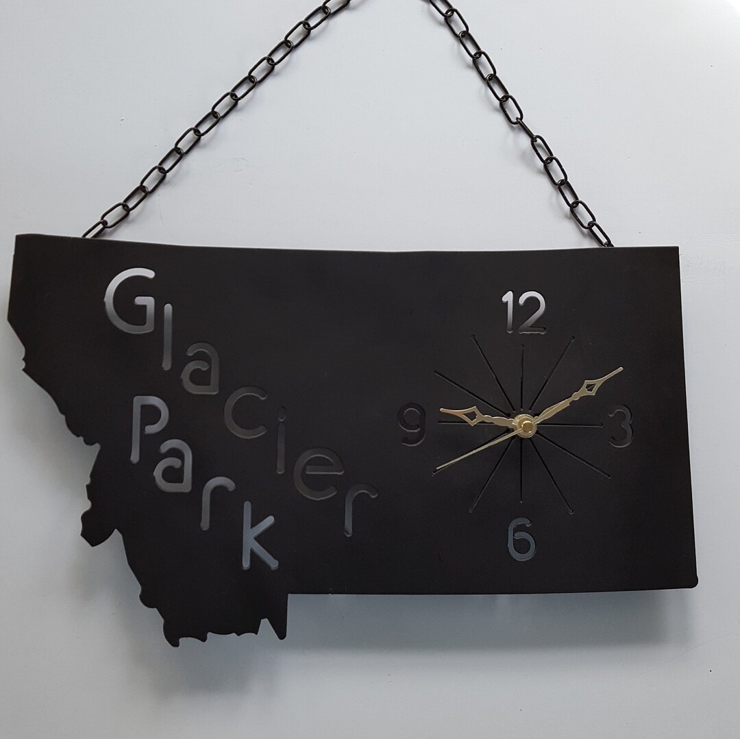 Montana Clock. Glacier National Park Clock. Montana Souvenir. Montana