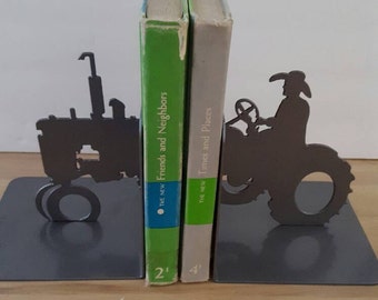 Tractor Bookends. Farming Bookends. Farming Decor. Home Decor. Rustic Decor. Vintage Decor. Vintage Tractor. Metal Decor. Metal Bookends.