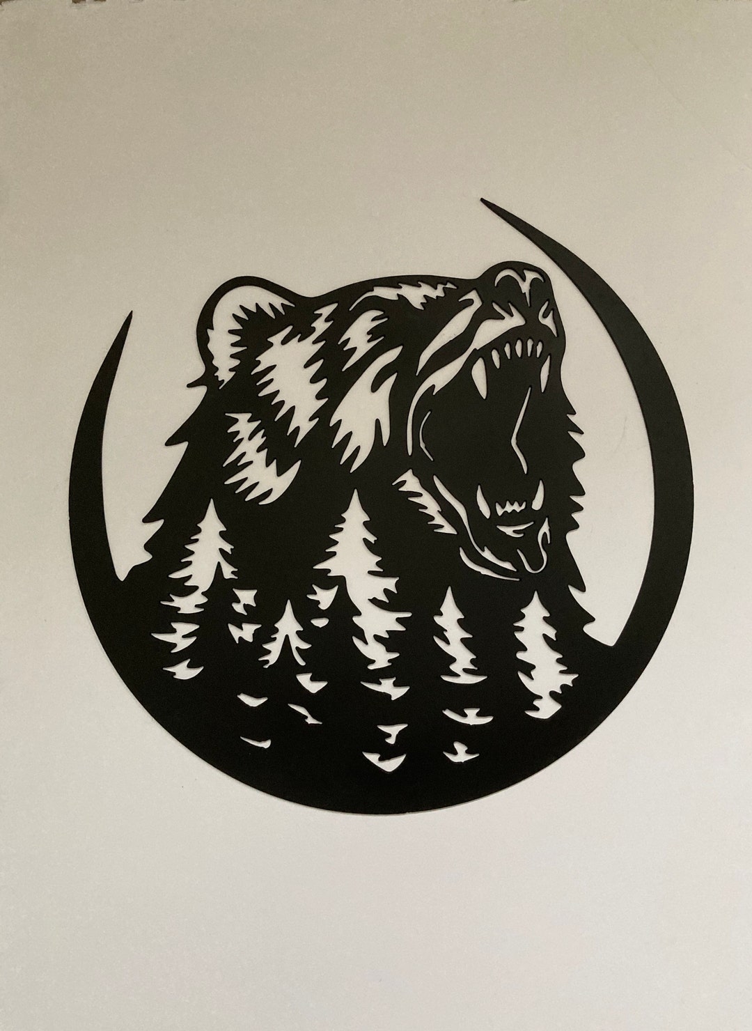 Grizzly Bear Metal Wall Art. Wildlife Decor. Metal Bear Silhouette