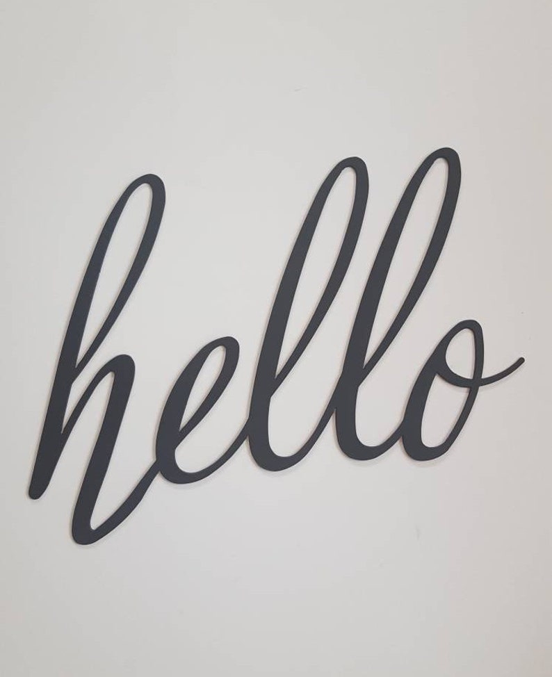 Metal Wall Art. Metal Sign. Hello Sign. Hello. Metal Hello. Etsy