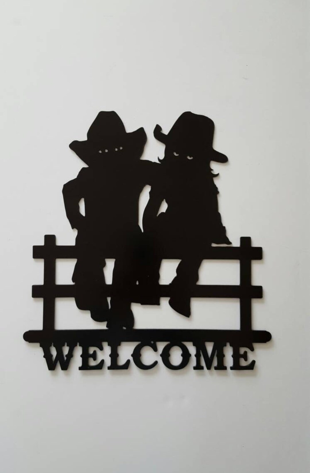 Metal Wall Art. Cowboy. Cowgirl. Welcome Sign. Cowboy Welcome Sign