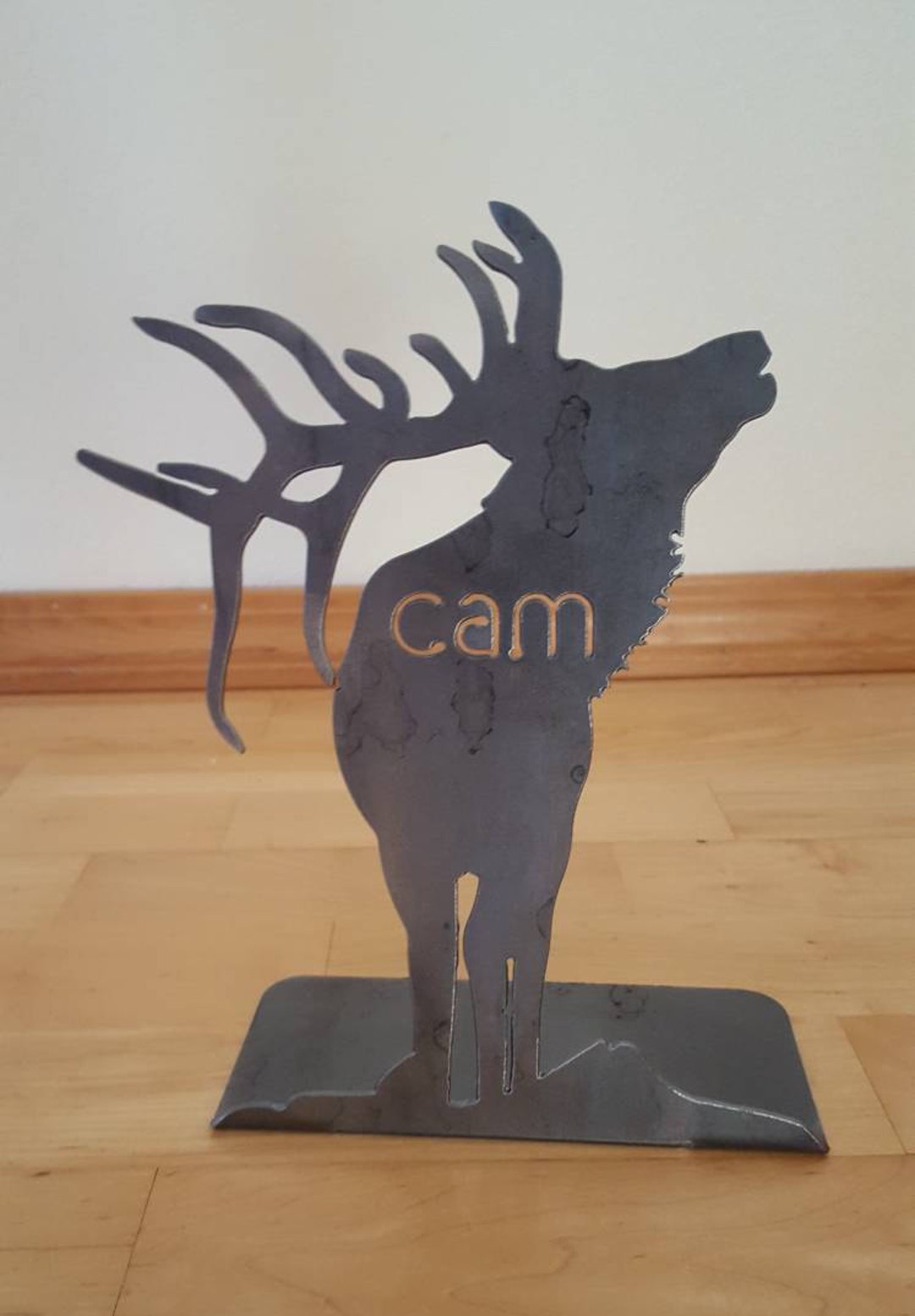 Elk Metal Art. Elk Art. Metal Elk. Desk Elk. Custom Name Elk. Metal