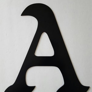 Letter A Metal Home Decor. Painted Black. Home, Office Decor.  Wedding Decor. Housewarming or Birthday Gift!
