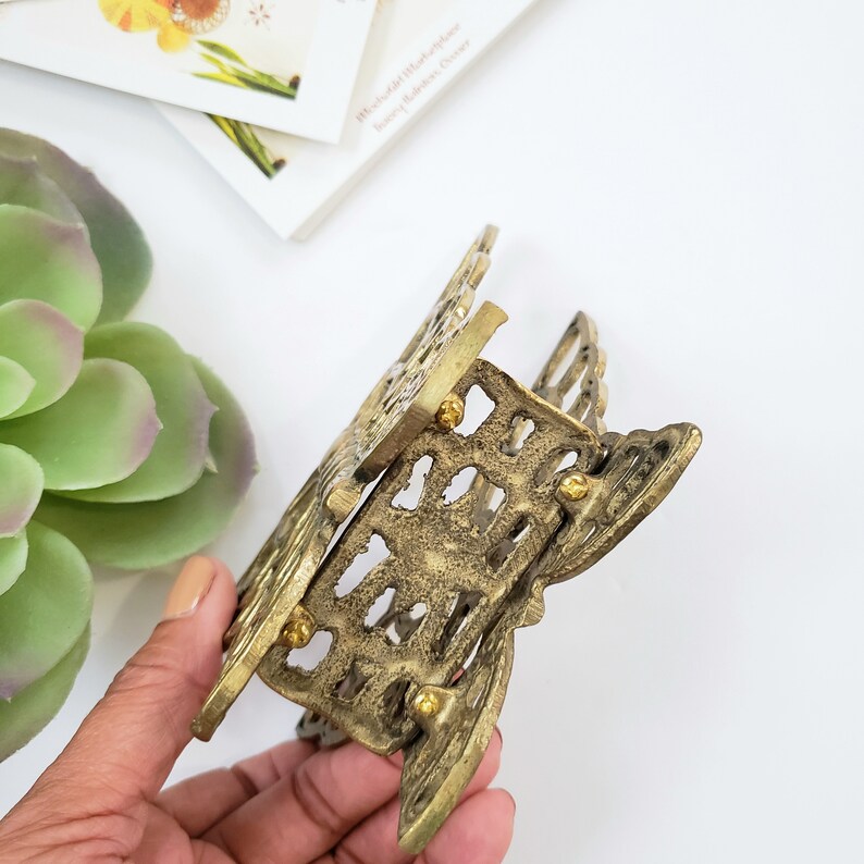Vintage Brass Butterfly Napkin Holder Letter Holder