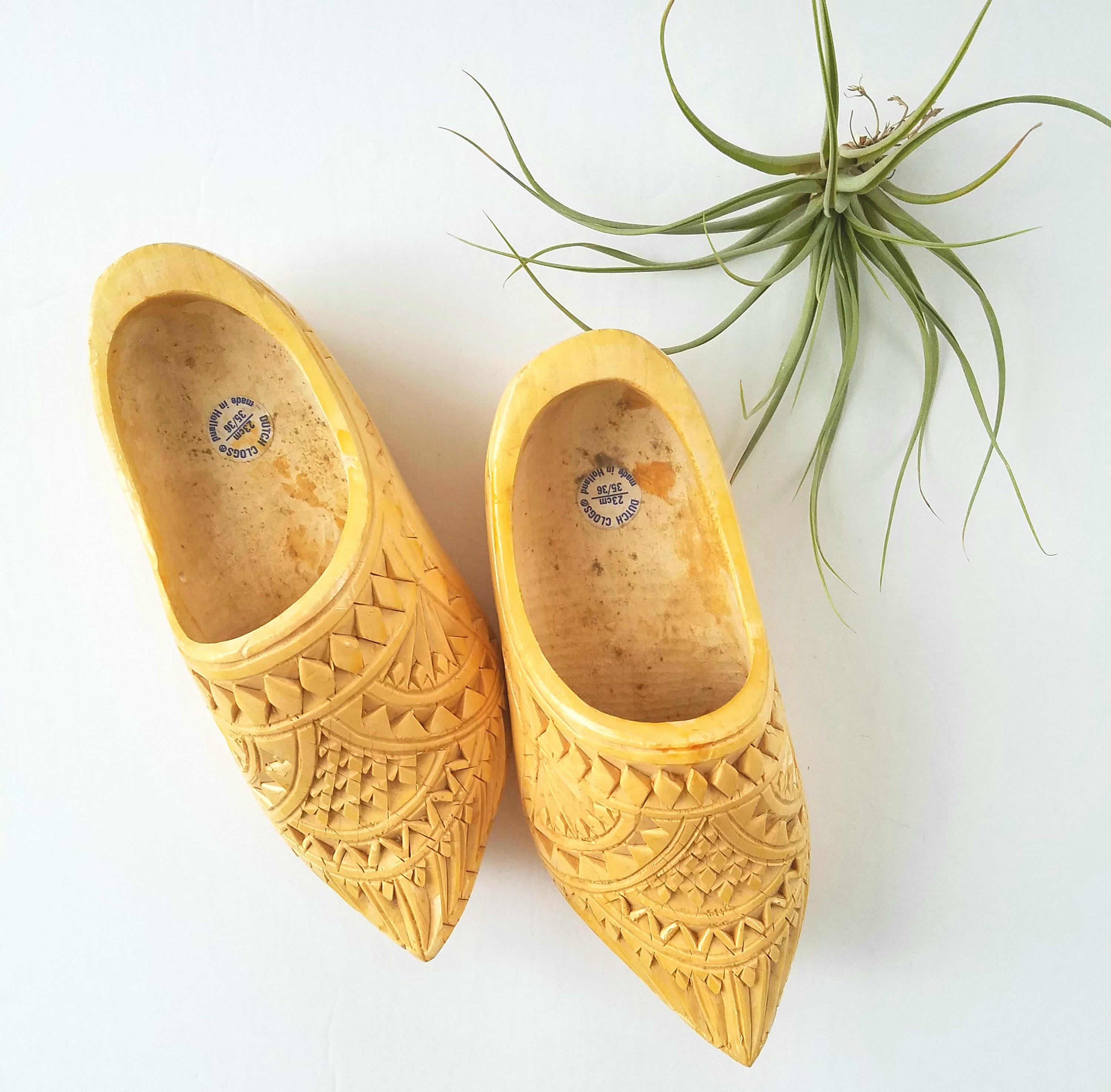 Vintage Dutch Wood Clogs Wedding Clogs