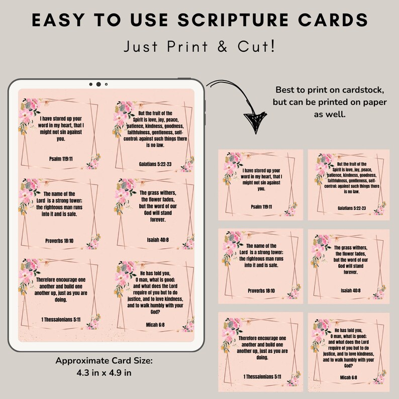 72 Bible Verse Cards, Printable, Bible Study Printable, Bible Memory ...