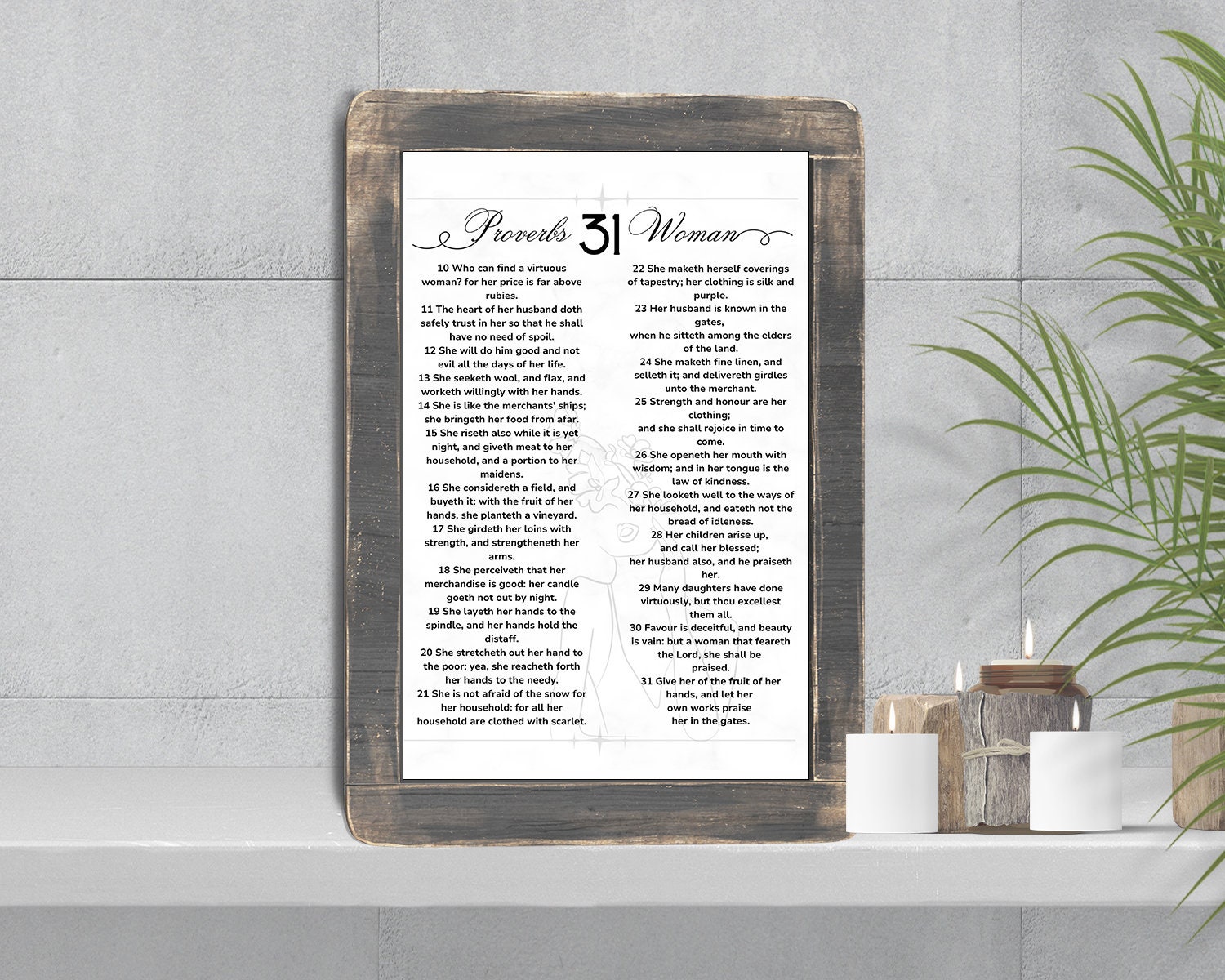 Proverbs 31 Woman, Scripture Printable, Proverbs 31 25, Proverbs Wall Art, KJV, She is Strong ...