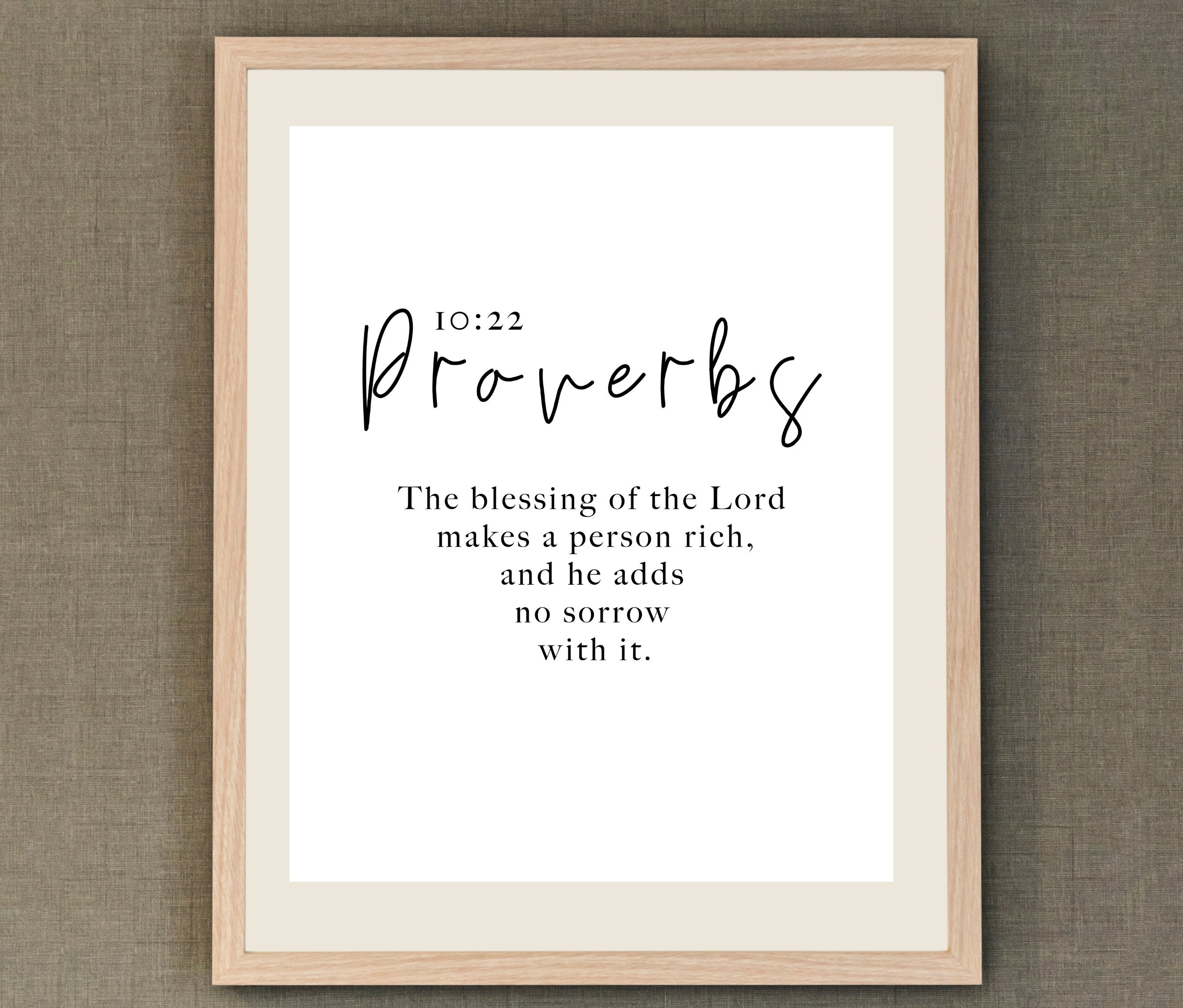  Proverbs 10:22 Vinyl Wall Decal 1 by Wild Eyes Signs The  blessing of the Lord it maketh rich He addeth no sorrow with it, Bible  Scripture, Church Wall Art, Modern Christian