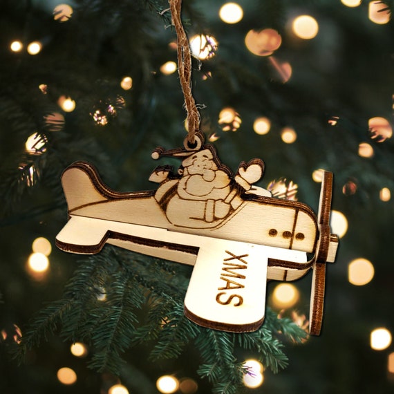 Aviation Christmas Ornament, Santa Pilot Ornament