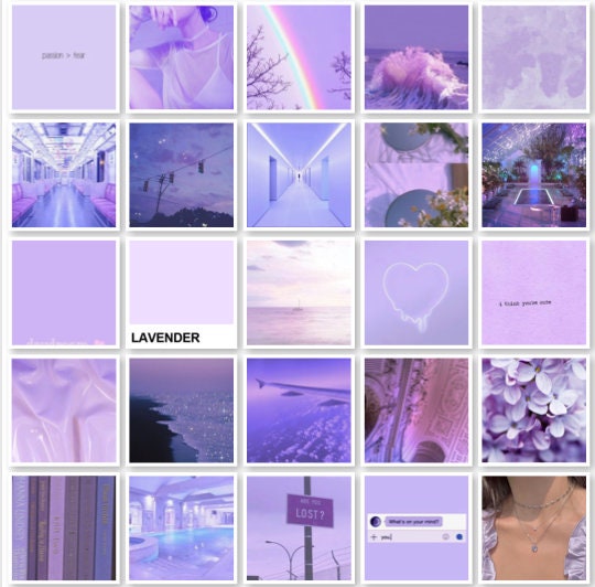 Light Purple Photo Collage Kit purple Aesthetic Vintage | Etsy Australia