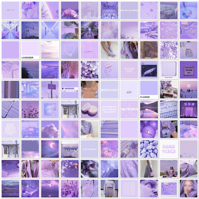 Light purple photo collage kit lavender aesthetic | Etsy