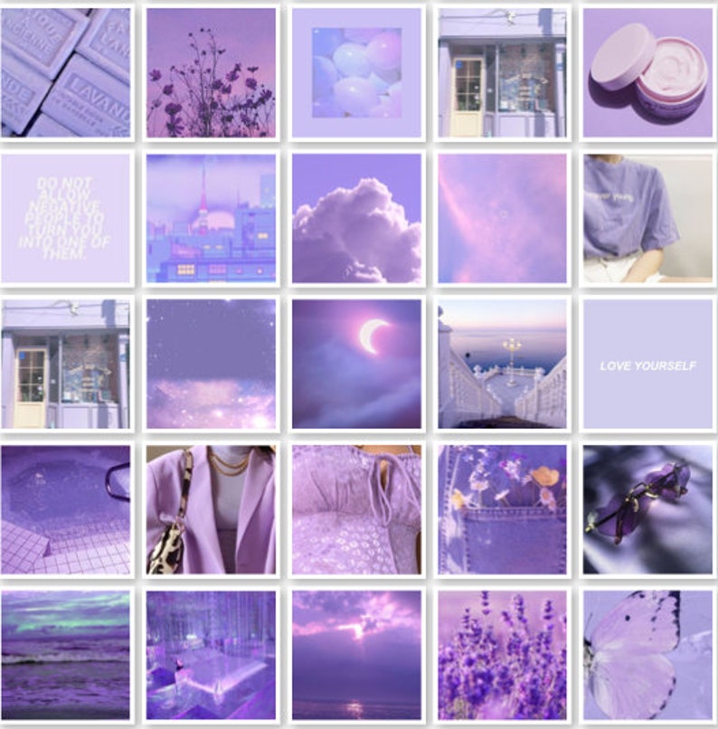 Light purple photo collage kit lavender aesthetic | Etsy