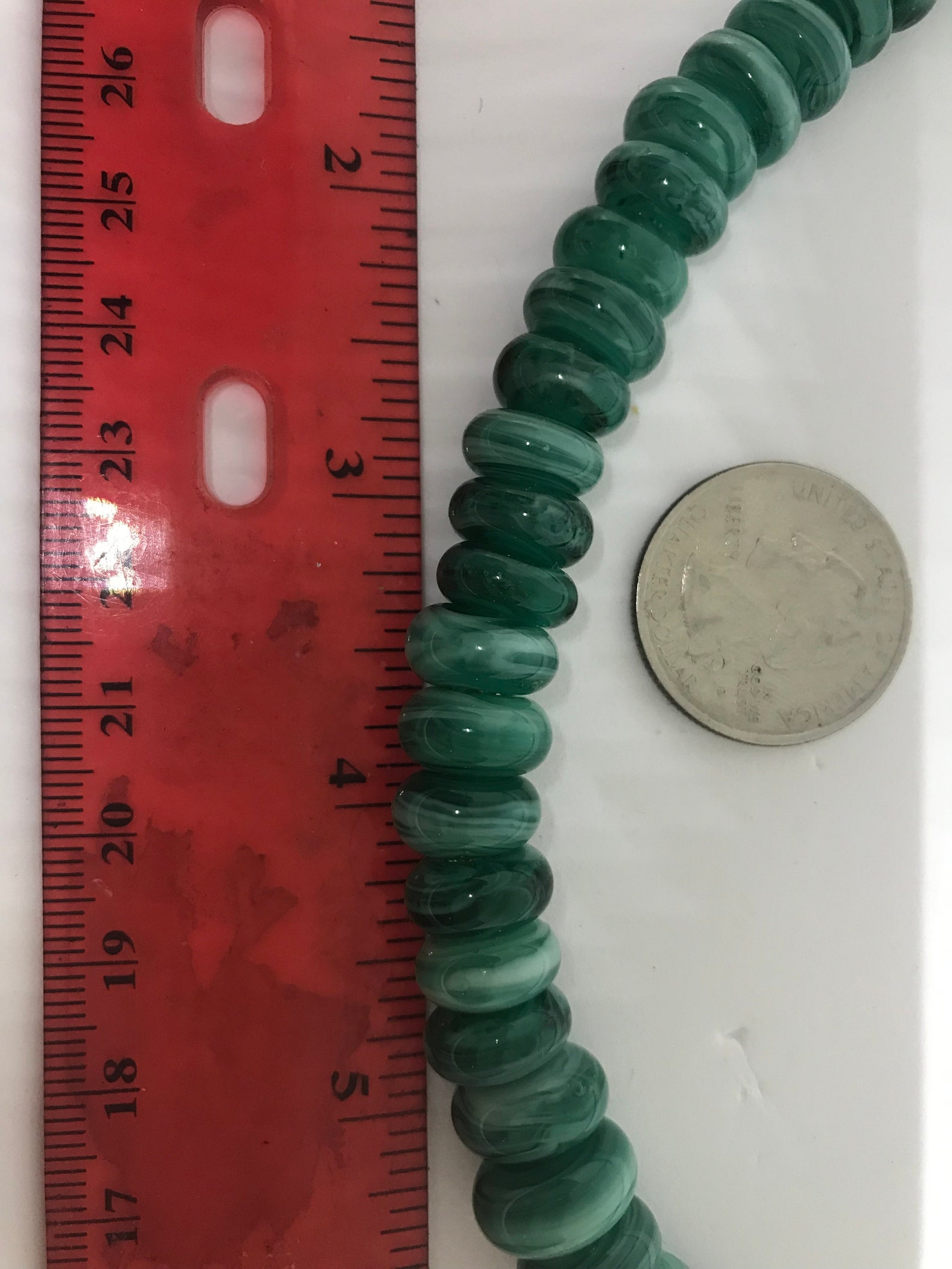 Variegated Greenblue Glass Bead Jewelry Set Etsy