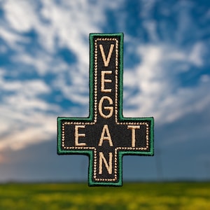 NEW! Eat Vegan Cross Patch